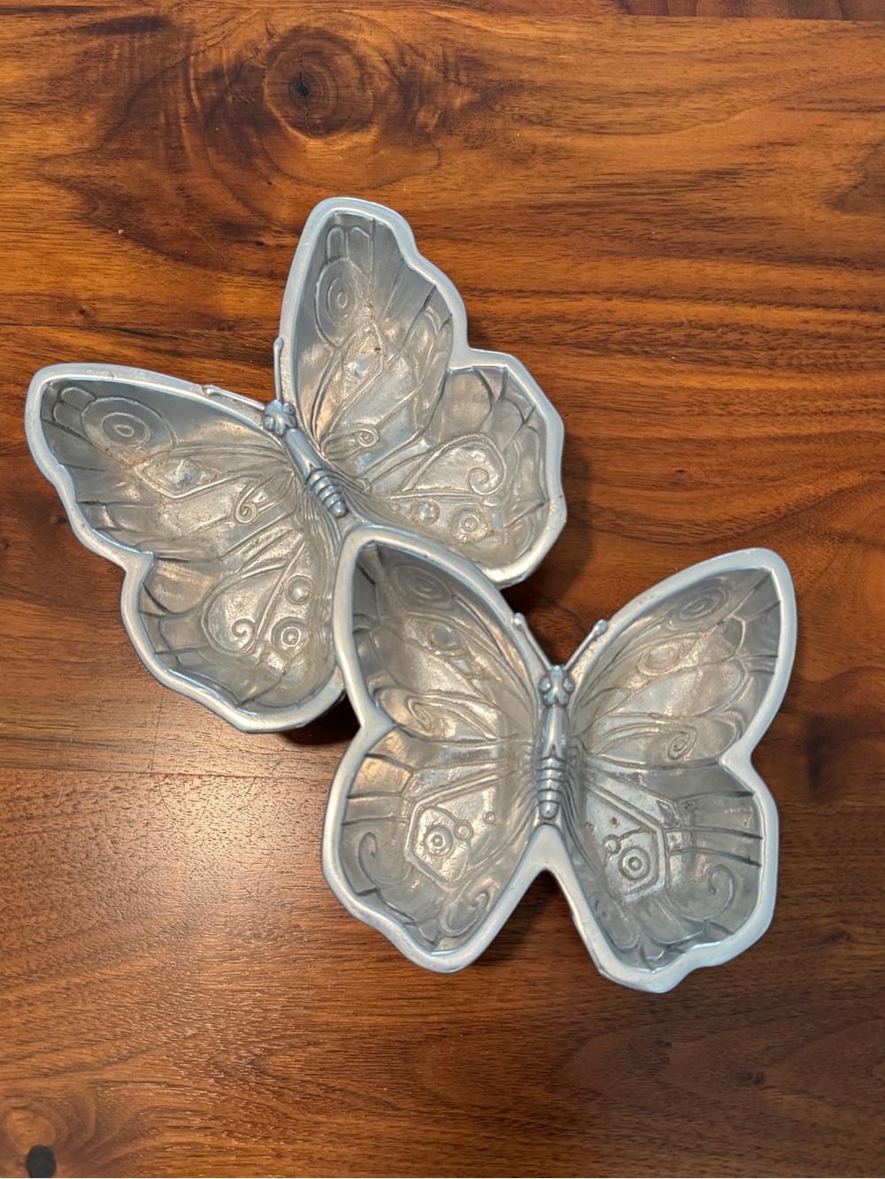Vintage Arthur Court 2005 Sand-Cast Aluminum Butterfly Dish